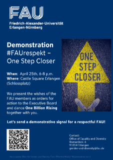 Towards entry "Demonstration #FAUrespect – One Step Closer on April 25, 2024"